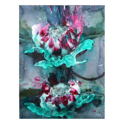 Untitled 2022 ca 76x58 cm acrylic and ink on paper